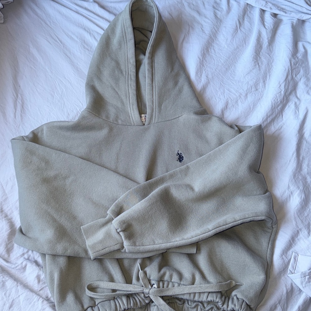 U.S. Polo Assn. Sage Green Hooded Sweatshirt